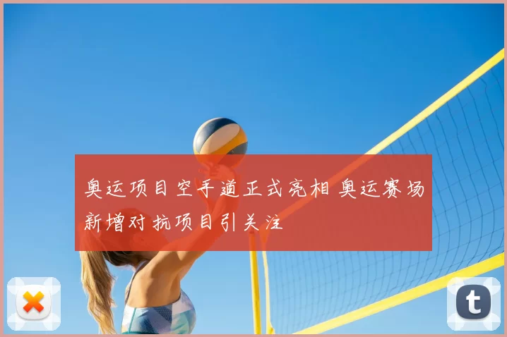 奥运项目空手道正式亮相 奥运赛场新增对抗项目引关注