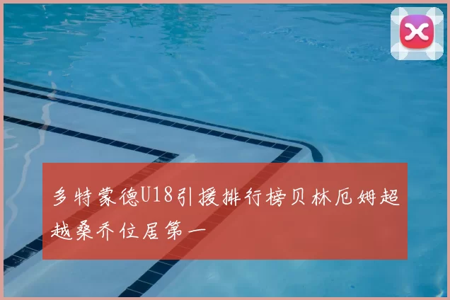 多特蒙德U18引援排行榜贝林厄姆超越桑乔位居第一